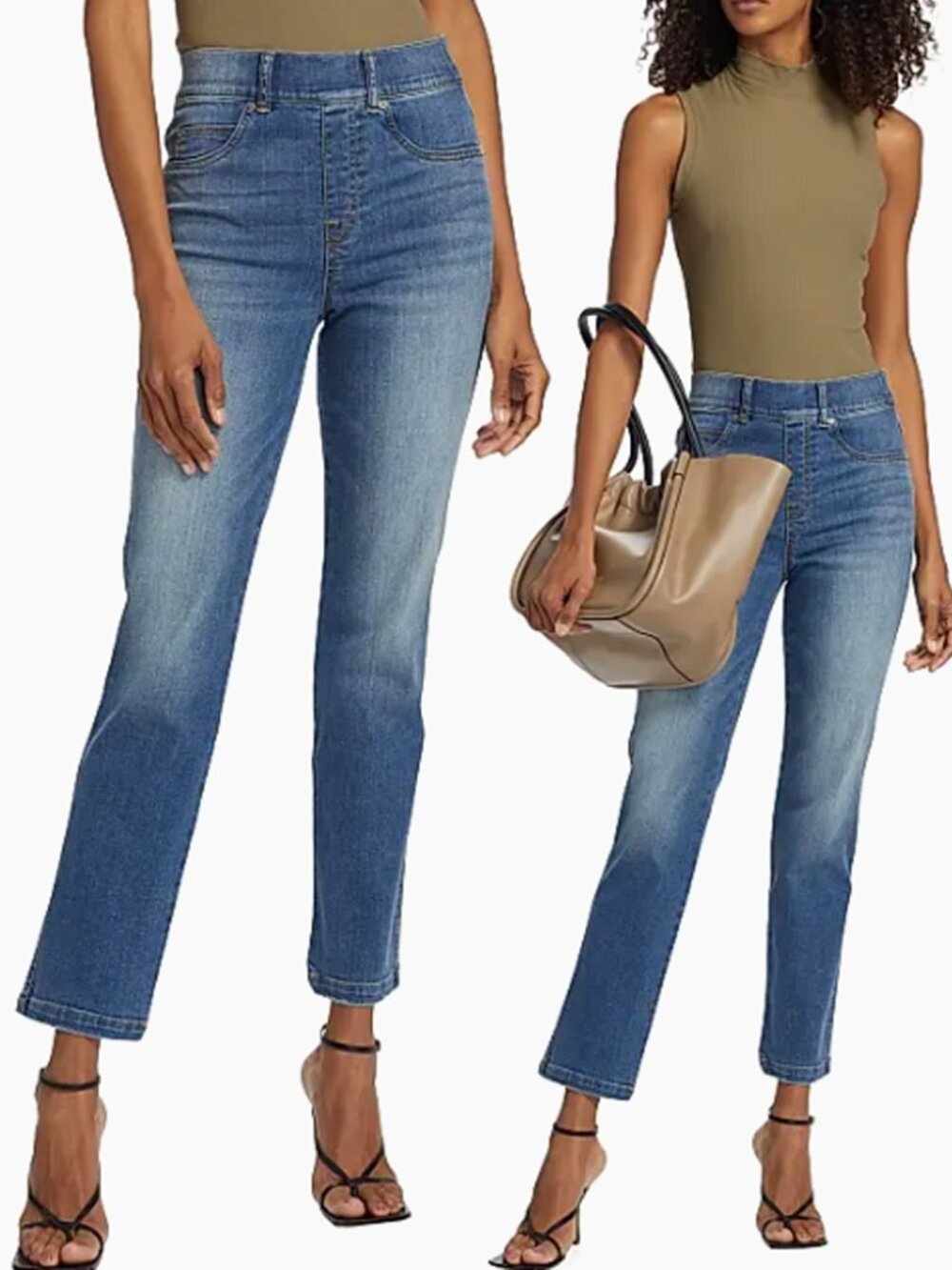 Spanx Straight-Leg Ankle Jeans in Vintage Indigo Size M